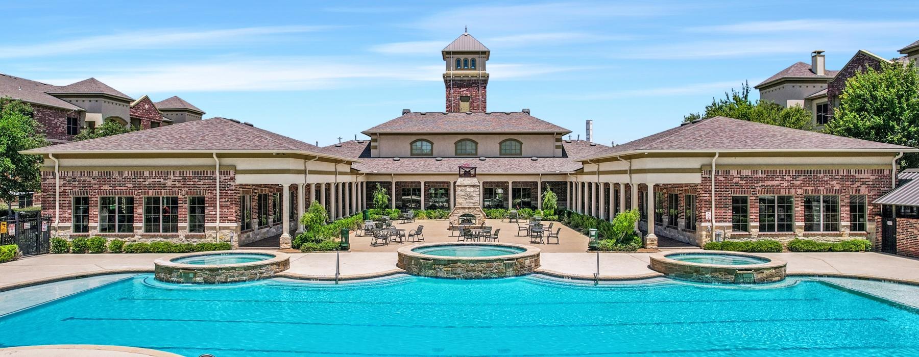 a pool in a backyard